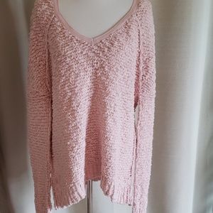 Free People Pink Sweater Size L